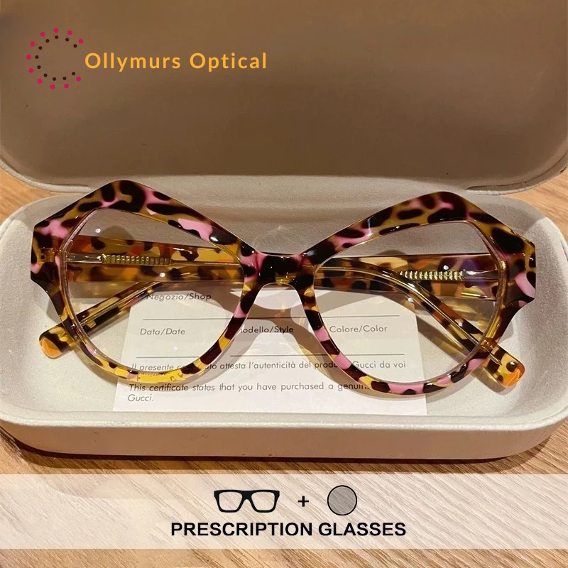 

OLLYMURS Retro TR90 Anti Blue Light Reading Glasses Women Customize Prescription Glasses Photochromic Myopia Hyperopia Eyewear