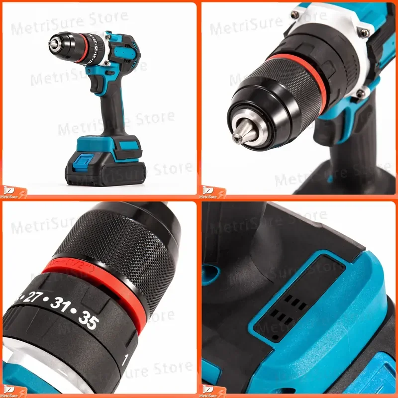 High Performance Handheld Double Axis Three Function Lithium Drill Brushless Motor Power Tool Cordless Drill for DIY