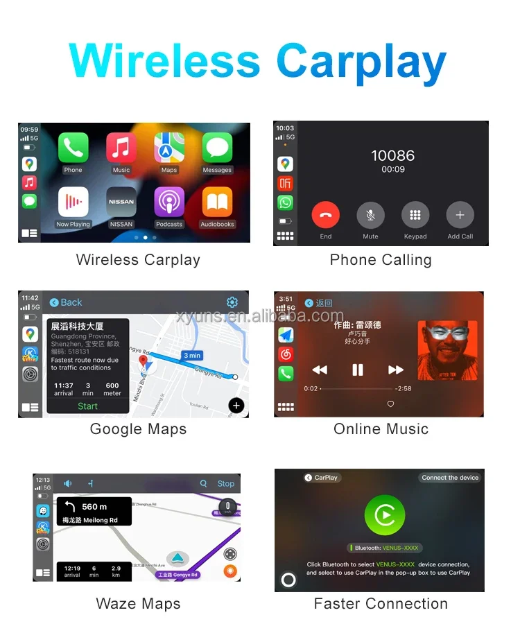 3 in 1 CP Adapter CP-300 USB plug and play for wireless carplay & android auto screen mirroring
