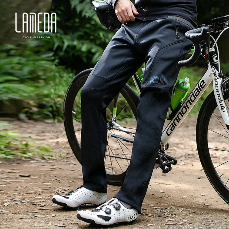 Lameda Autumn Winter Cycling Pants Man Windproof Warm Fleece Bicycle Riding Pants Men's Leisure Pants Bike Trousers