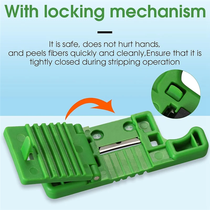 ABSF Tube Stripper Cable Ribbon Stripper 1.9-3.0Mm,Loose Buffer Longitudinal Tube Stripper Green 2Pcs