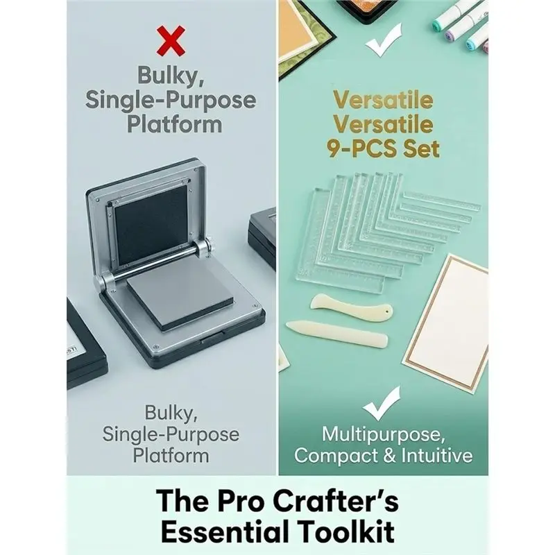 ABXF-Alignment Guides For Card Making,Paper Crafting Alignment Guides For Card Making With Bone Folder & Crease Marker
