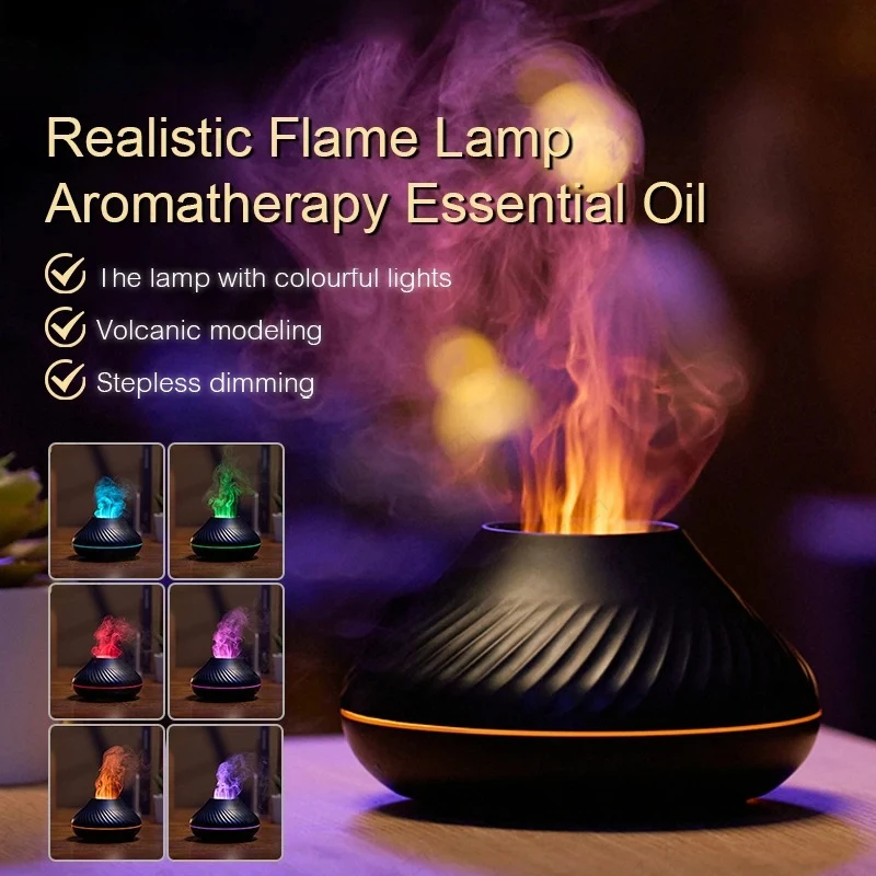 

Красочная имитация пламени вулкана, машина для ароматерапии, домашний настольный USB, интеллектуальная машина для ароматерапии с увлажнителем воздуха