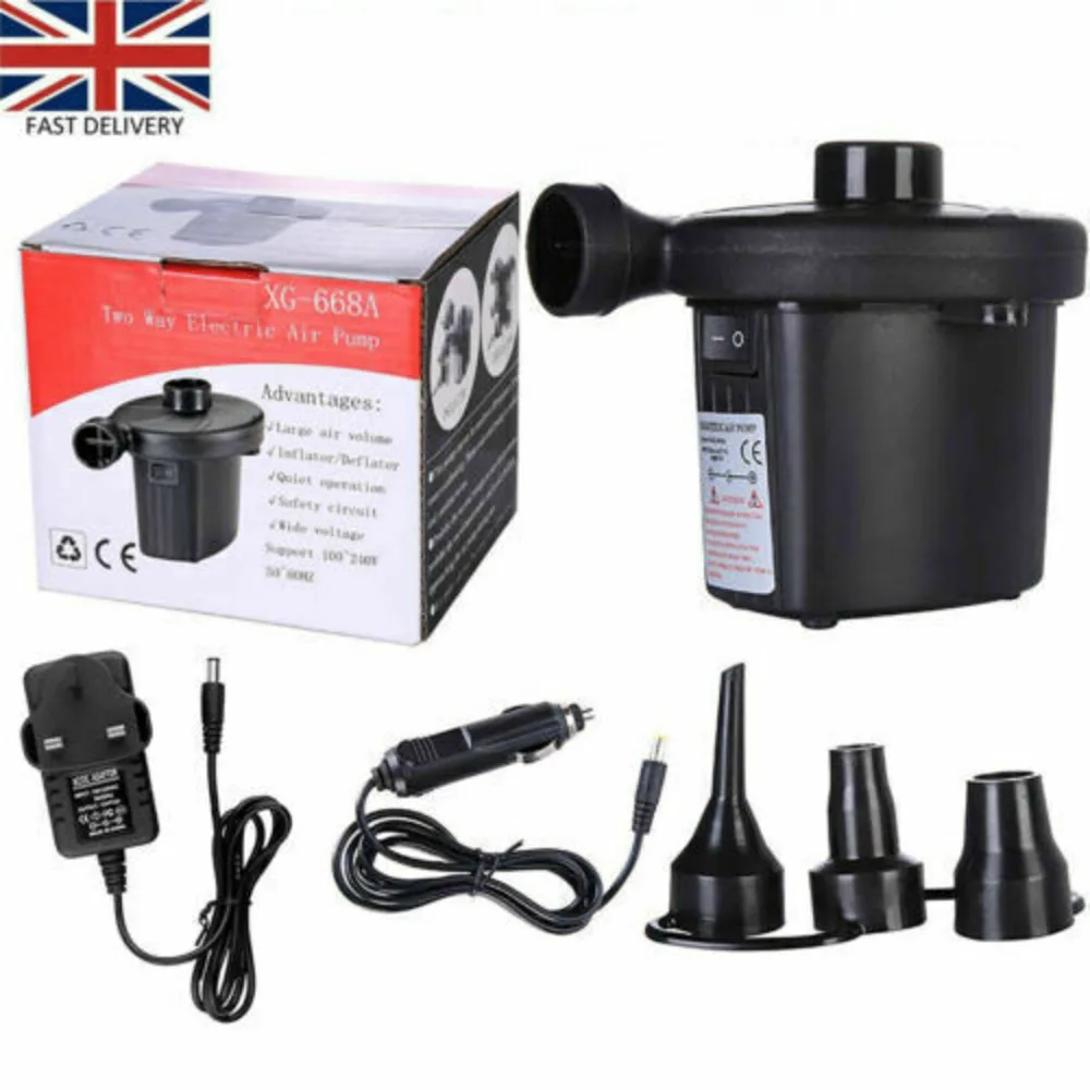 Electric Air Pump Iator For Iatables Camping Bed Mattress Swimming Pool UK