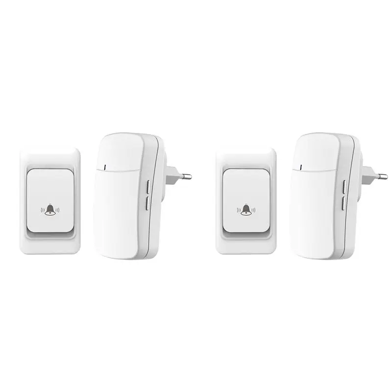 AB33-2X Outdoor Wireless Door Bell Chime Kit 300M Remote Control Home Welcome My Melody Ring Doorbell EU Plug