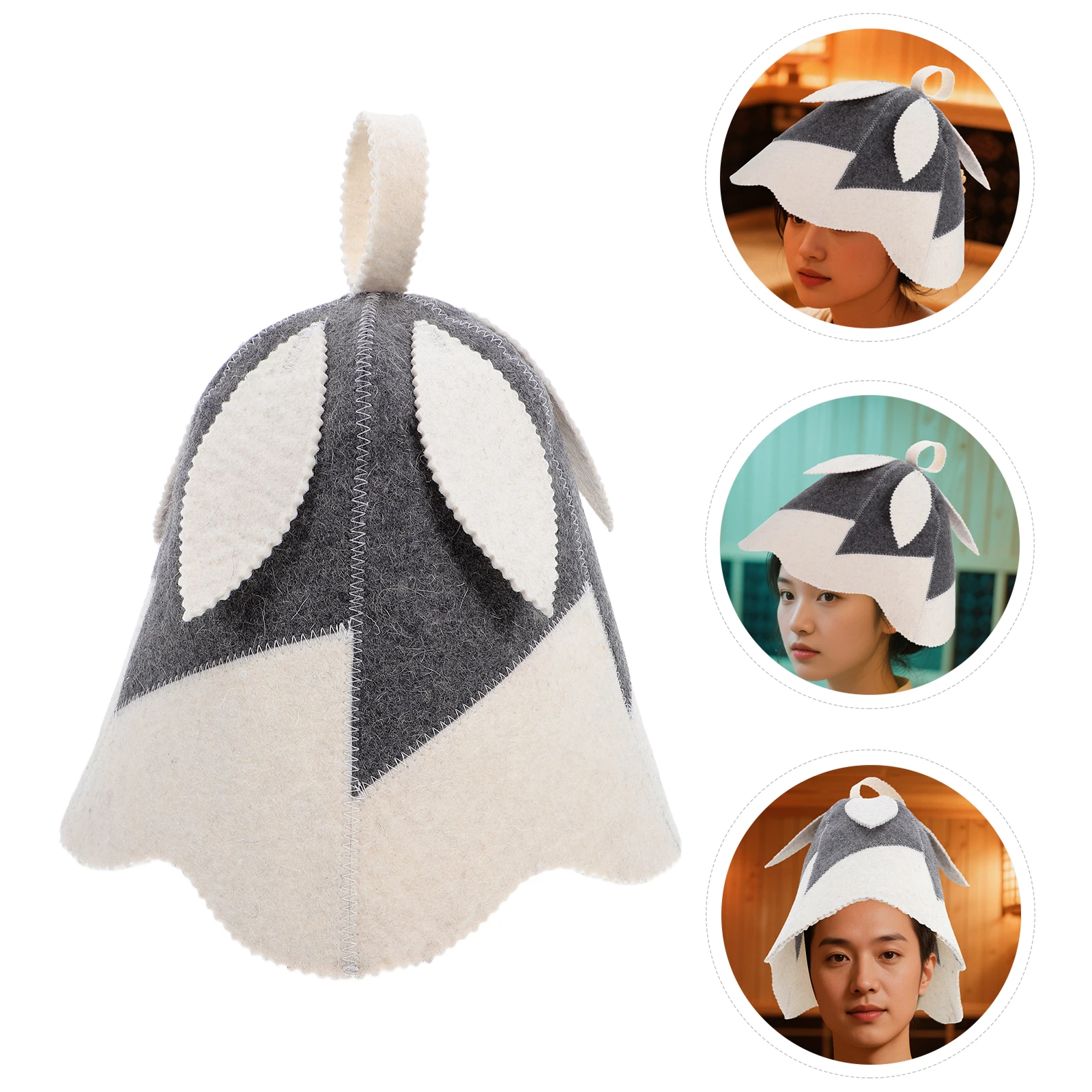 

Felt Russian Banya Absorbent Wool Bath Leaf Design Heat Insulation Portable Lightweight Bath Hat For Women Men Bucket Hat Steam