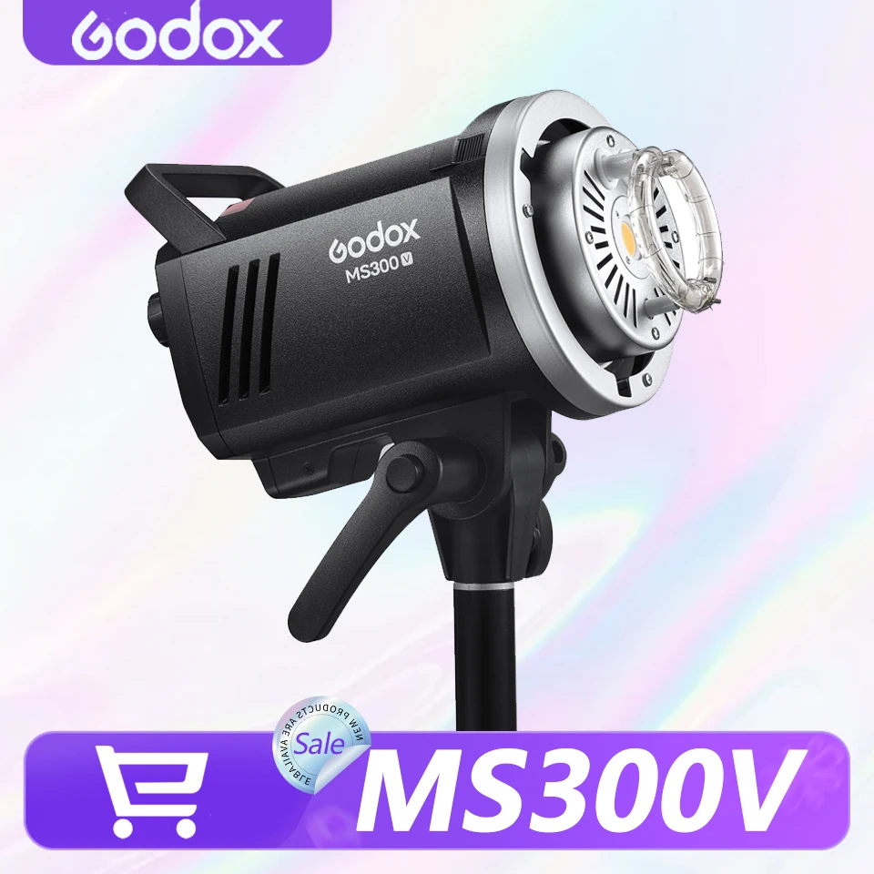 

Godox MS300V 5800K Daylight 5-Stop Range Flash Light Compatible with 2.4G X System 0.1 to 1.8 Sec Recycle Time for Photography
