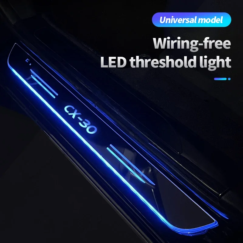 Acrylic Usb Power Moving Led Welcome Pedal Car Scuff Plate Pedal Door Sill Pathway Light For Cx30 Cx-30 Auto Accessories