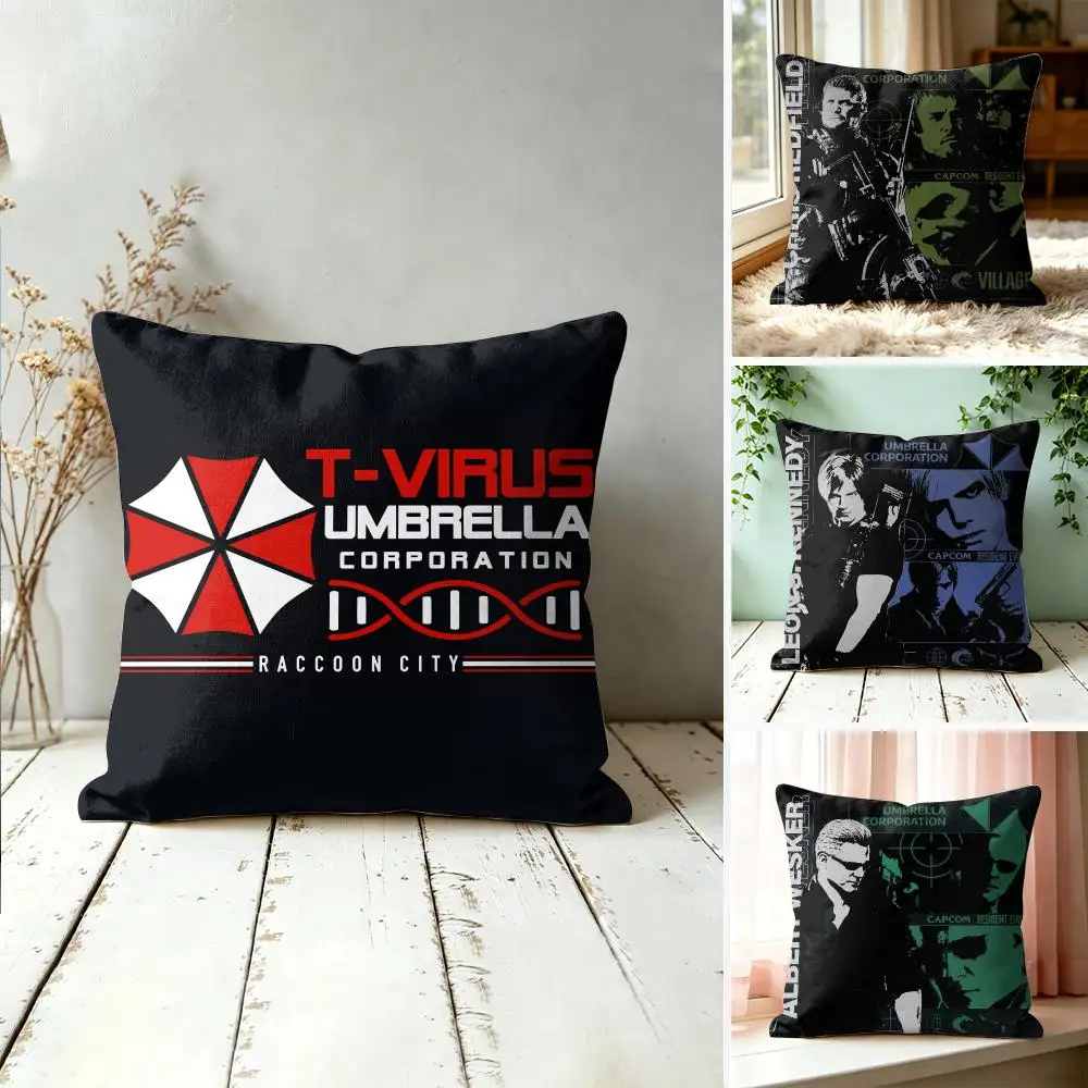 R-Resident Evil Umbrella Cushion Cover Square Decorative Throw Pillow 40x40cm For Sofa Bedroom Living Room Home Decor