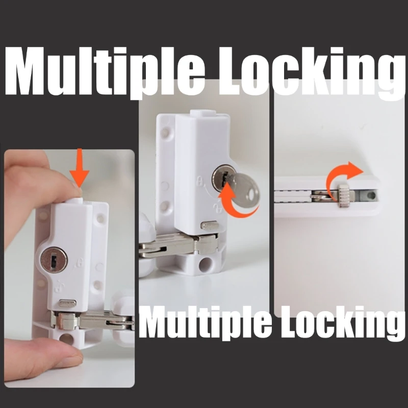 

Foot Activated Security Lock Keyed Kids safe Sliding Door Lock for Rail Systems