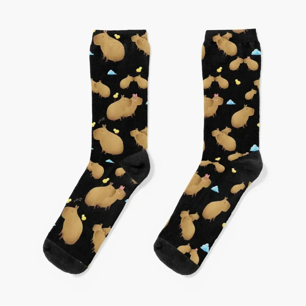 

Chill Capybaras Socks christmass gift retro set floor Designer Man Socks Women's