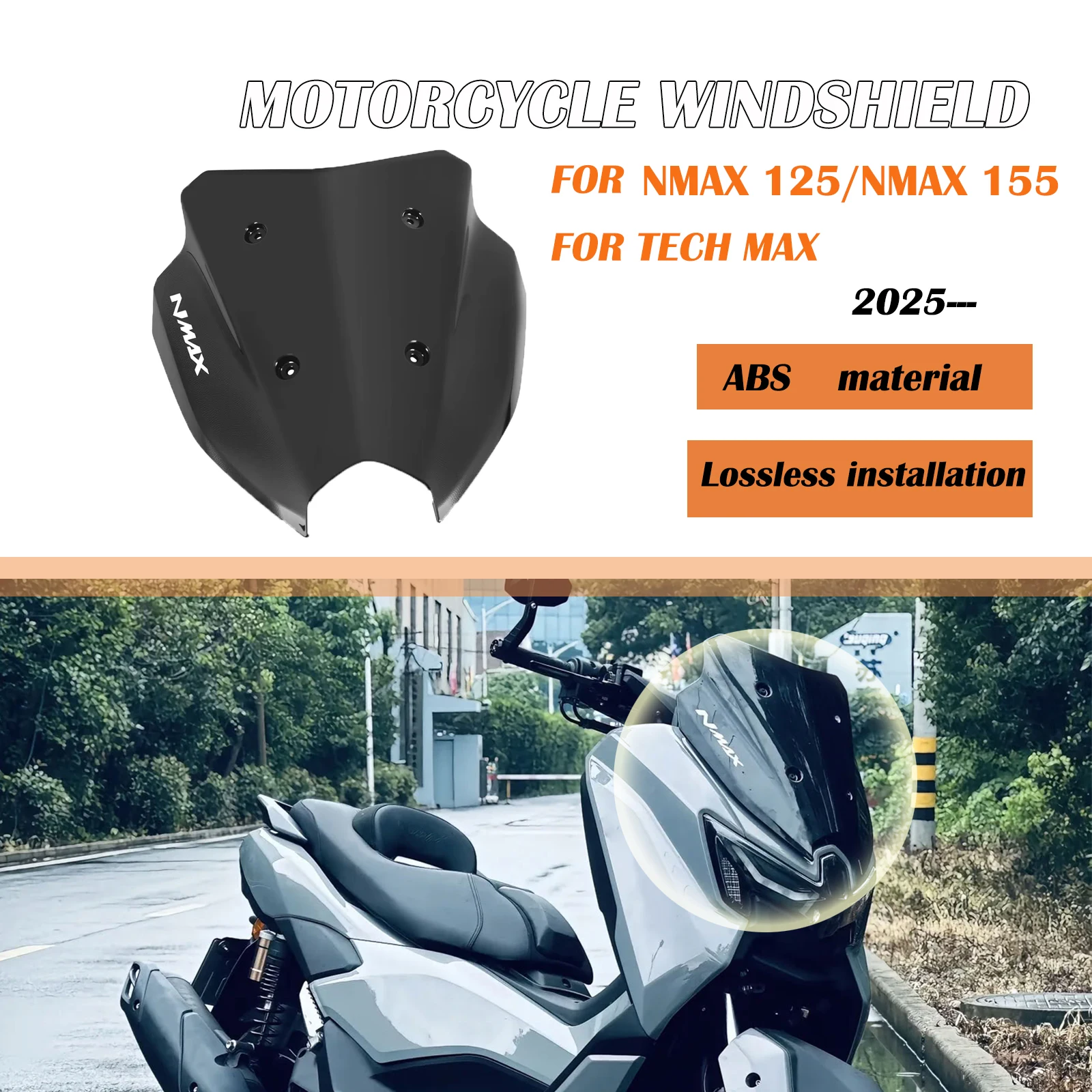 

Accessories windshield motorcycle windshield protective cover deflector front fairing For NMAX125 NMAX155 TECH MAX 2025