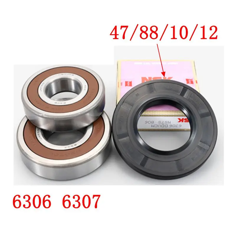 

for little swan drum washing machine Water seal（47/88/10/12）+bearings 2 PCs（6306 6307）Oil seal Sealing ring parts