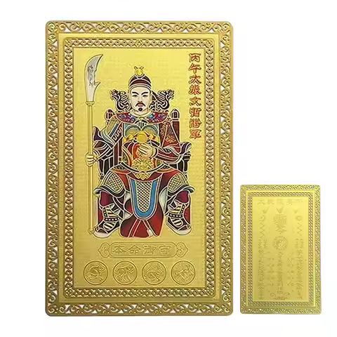 Chinese Tai Sui Protection Card 2026 Year Of The Horse Blessing Card Wealth Success Copper Deck for Travel Family Holiday Car