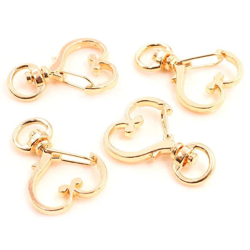 Cat Heart Snap Hook Clips, 10pcs Keychain Supplies