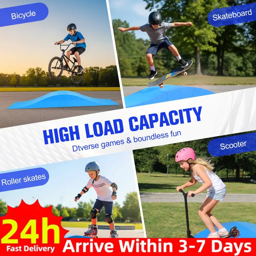 

Волновая рампа для скейтбордов и самокатов, 70 дюймов, грузоподъемность 150 кг, для улицы, для мальчиков, девочек и начинающих