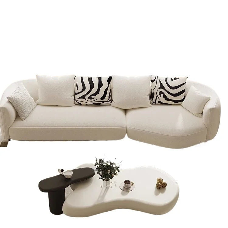 

Fabric sofa Italian minimalist curved light luxury modern living room curved corner sofa wabi sandy wind