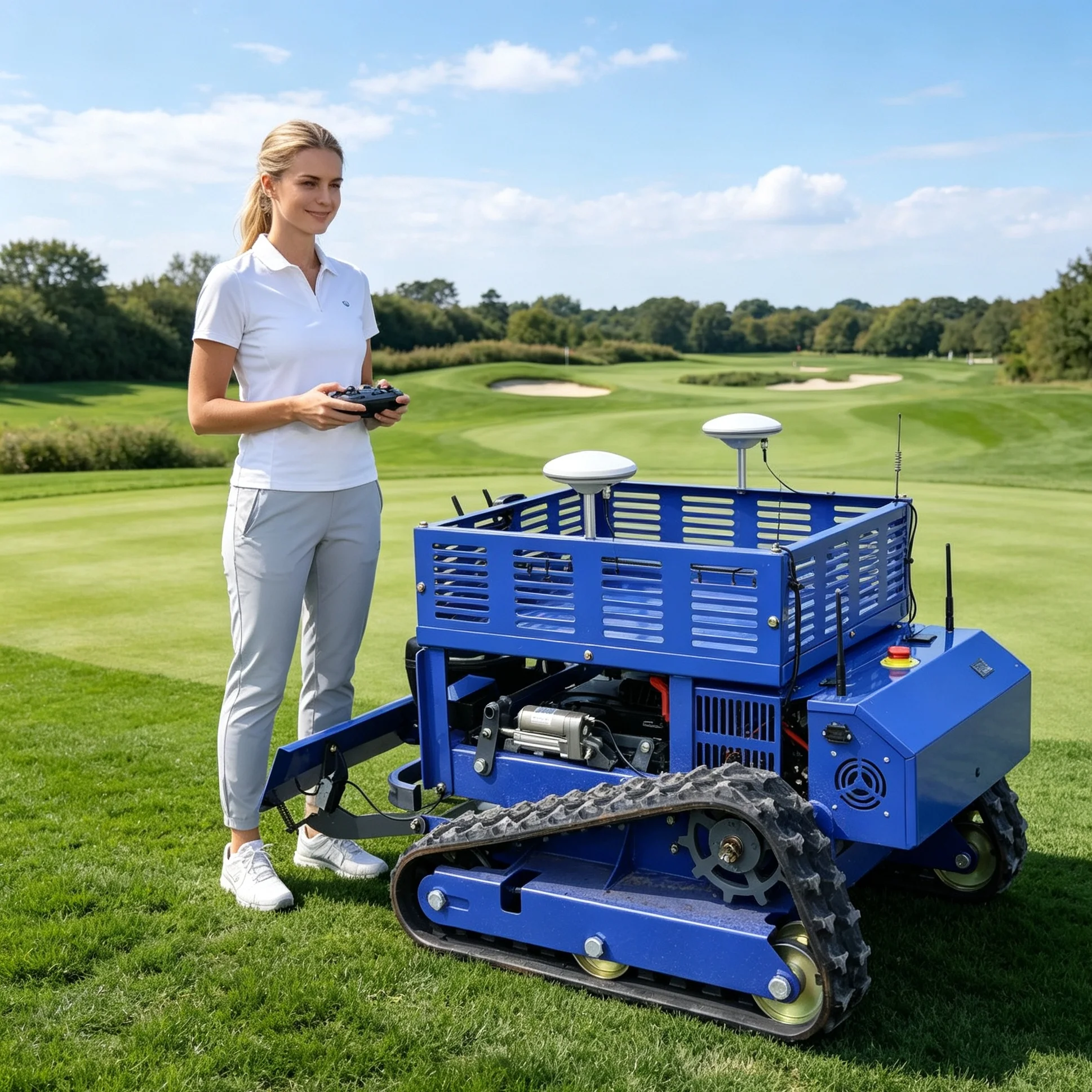 Customized Lawn Mower With GPS Module, 550 Series Remote Control Supports Intelligent Area Mapping And Mowing