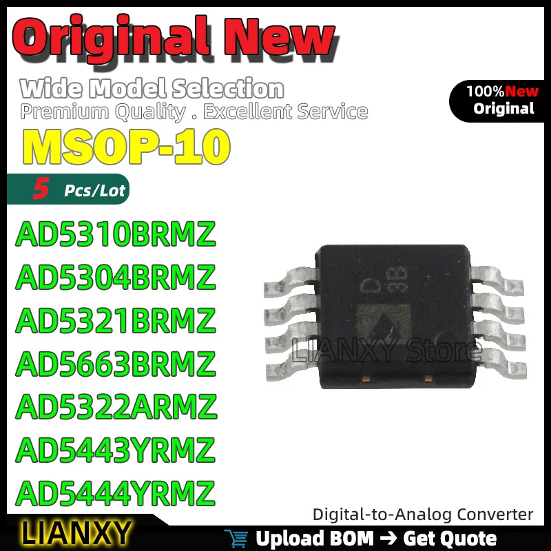 5pcs MSOP-10 AD5310BRMZ AD5304BRMZ AD5321BRMZ AD5663BRMZ AD5322ARMZ AD5443YRMZ AD5444YRMZ AD5305ARMZ New Original