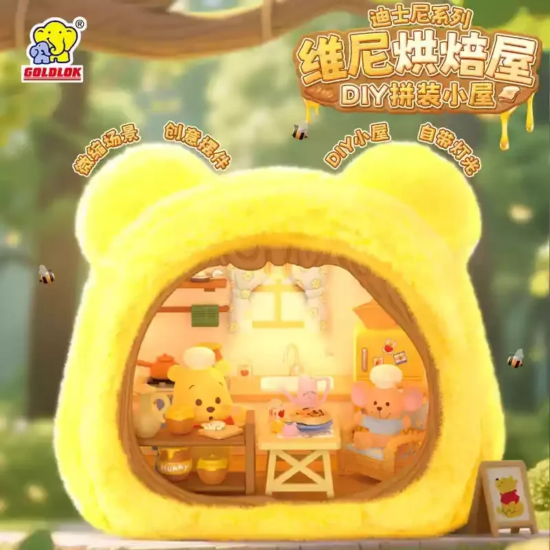 

Disney Cute Winnie The Pooh Bakery Stitch Diy Assembled Toys Mini Play House Toys Birthday Gifts With Rich Accessories Toys Gift
