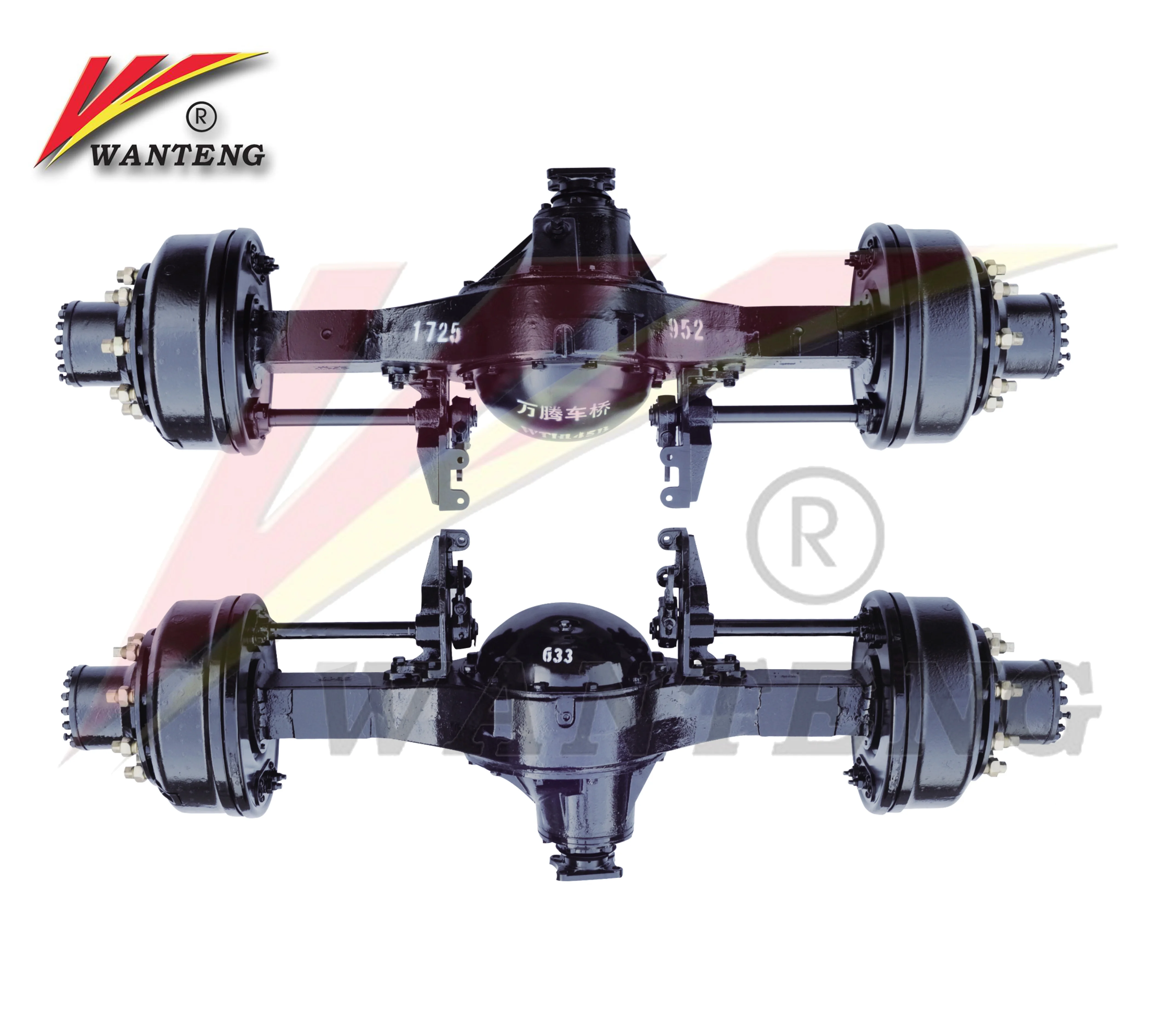 Factory Price Heavy Truck Differential Rear Axle Double Rear Axle With Suspension