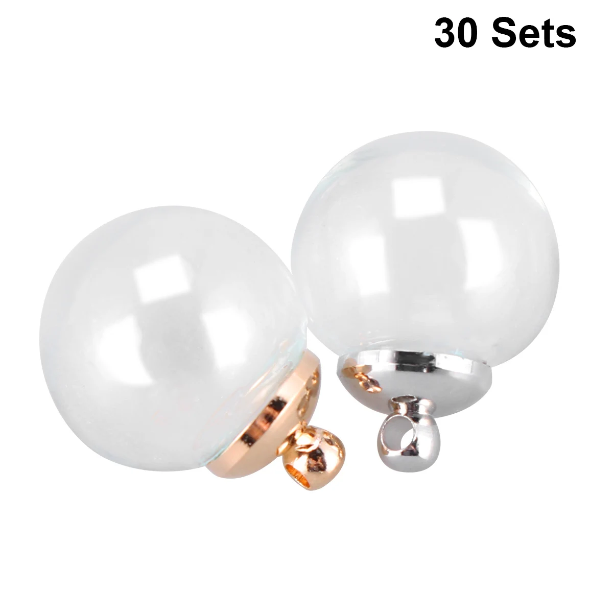 

60Pcs Crystal Ball Accessories Single Hole Hollow Glass Vials for DIY Handmade Necklace Jewelry Craft Decor DIY Handmade