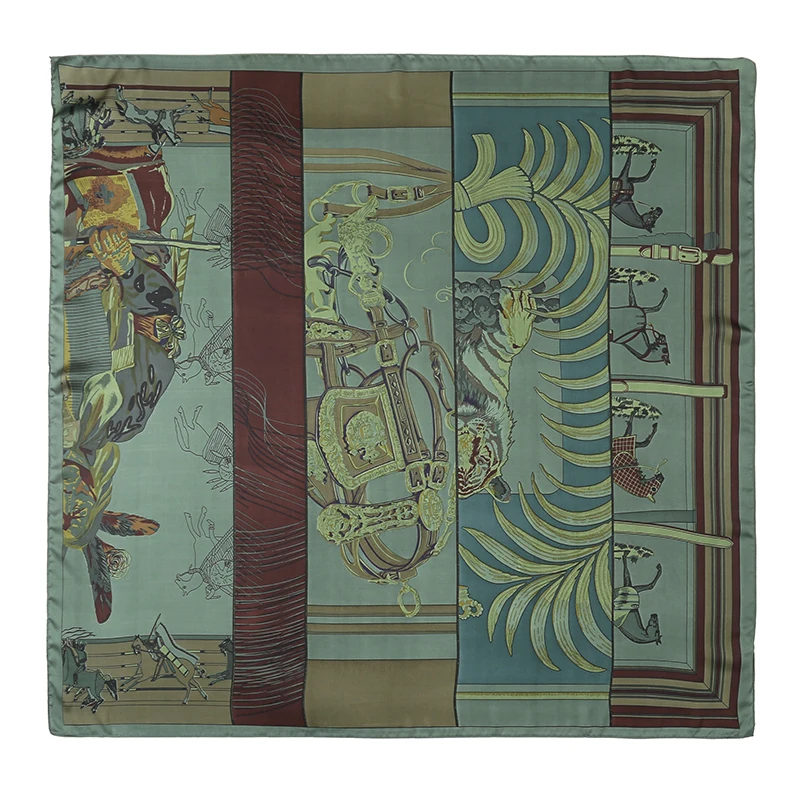 110cm Large Shawl Silk Square Scarf for Women Luxury Print Hijab Bandana Muslim Headband Wrap Beach Stoles Foulard Echarpe 2026 view 5