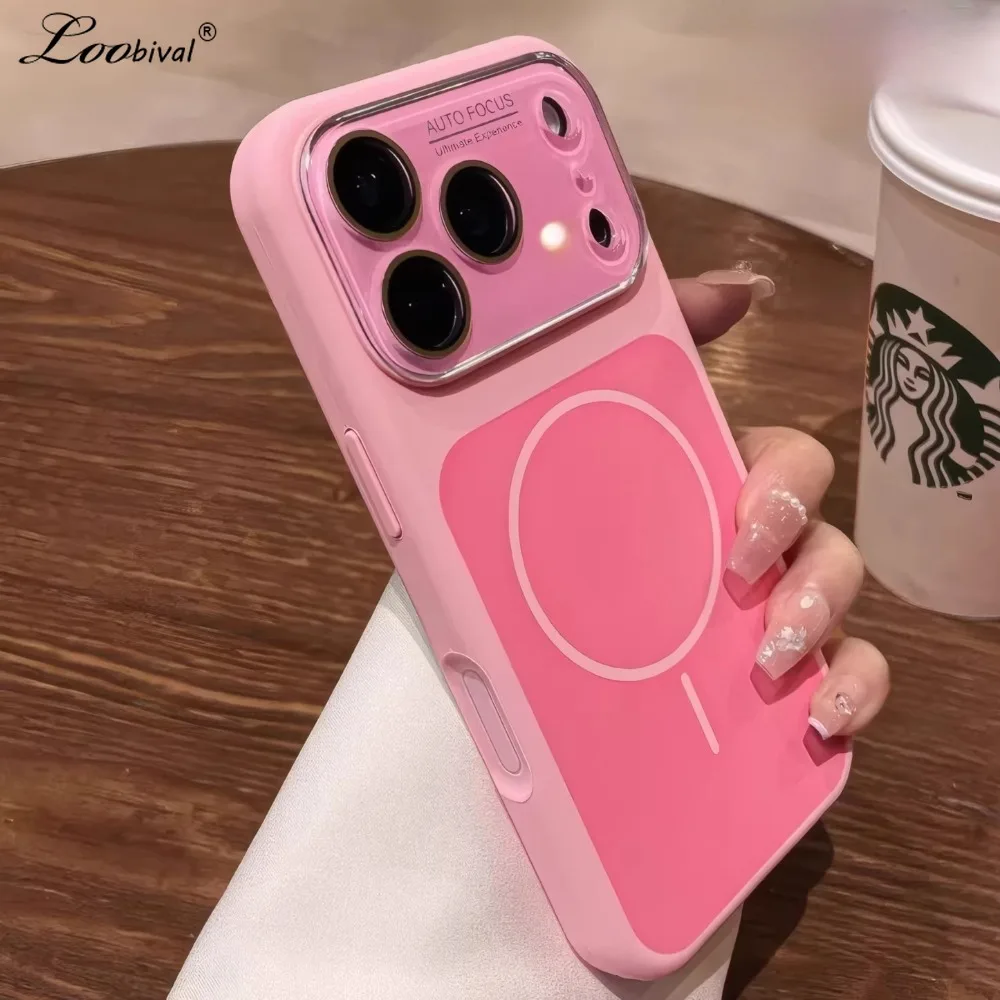 

for Magsafe Matte Liquid Silicone Candy Color Case for iPhone 17 16 Pro Max 15 Magnetic Camera Film Protector Shockproof Cover