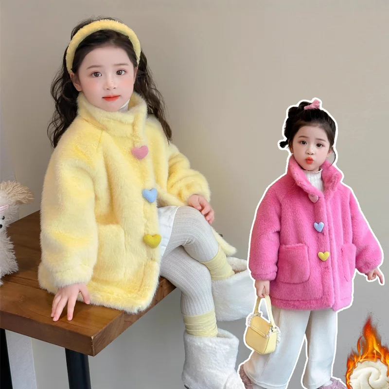 

hot girl winter thicken coat autumn mid-length keep warm tops child versatile kawaii fashion new style casual clothing homewear
