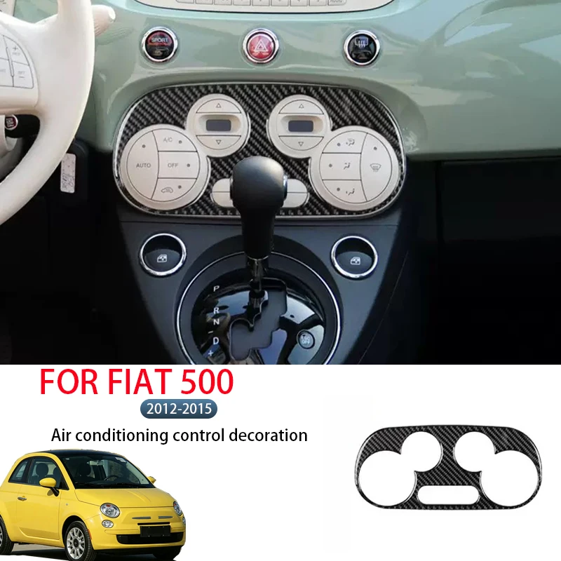 FOR FIAT 500 2012-2015 Soft carbon fiber air control panel decorative stickers, automotive interior protection accessories