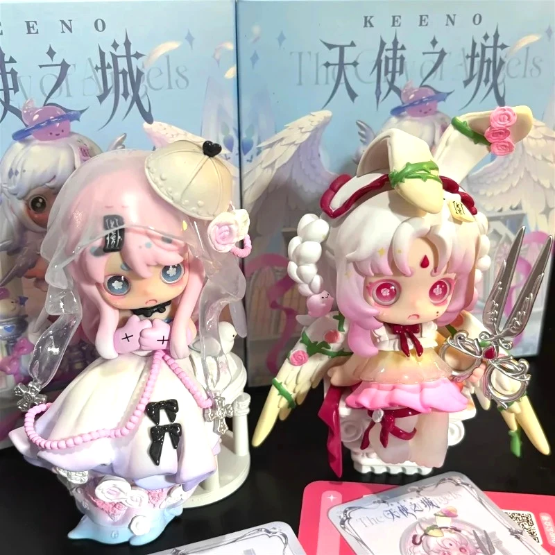 Keeno City of Angels Series Blind Box Kawaii Anime Figure Keeno Mystery Box Surprise Bag Pendant Vinyl Face Anime Doll Toys Gift