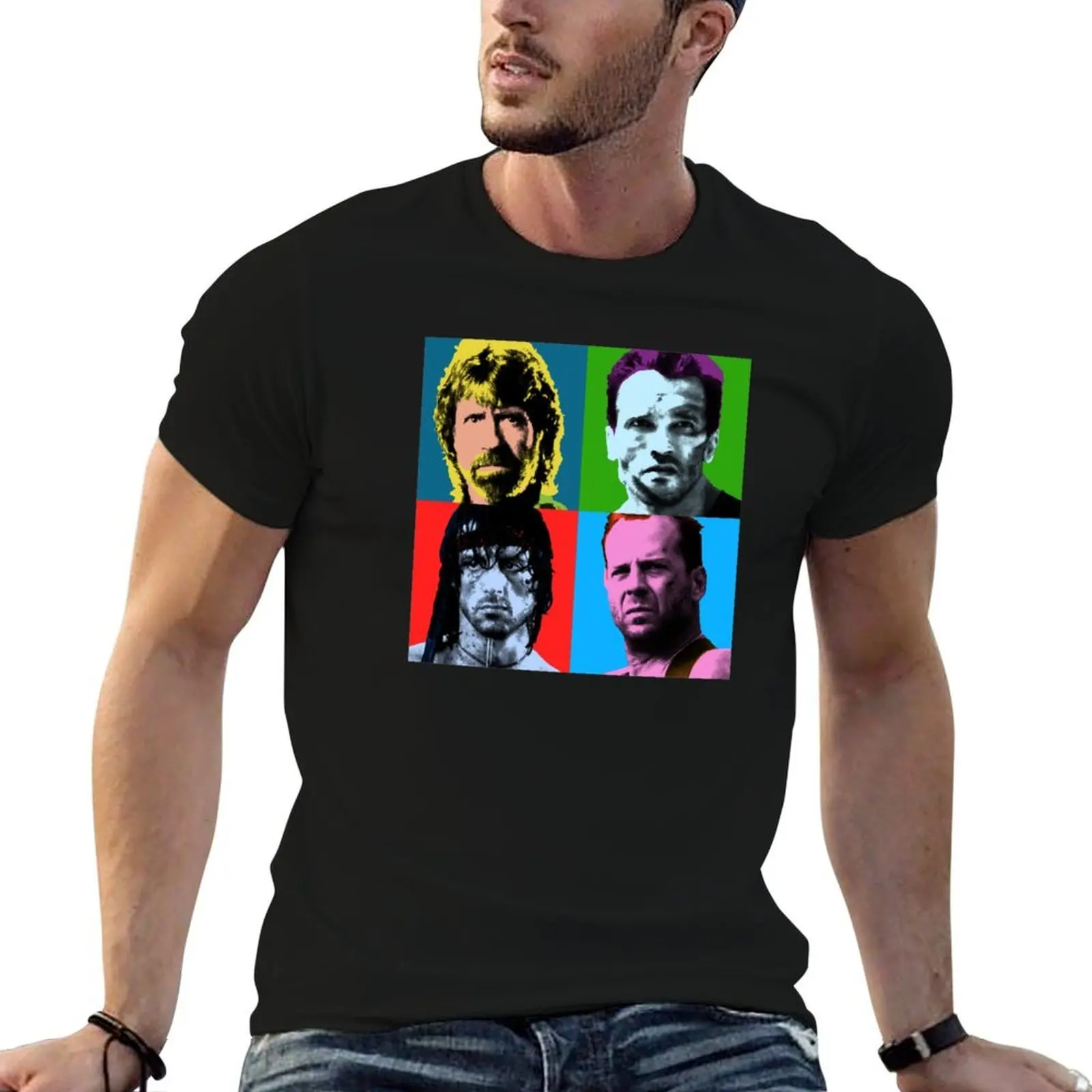 

Last Action Heroes  80s Movies T-Shirt man t shirt cotton t shirt for man 100 percent cotton man t shirts cotton T-Shirt
