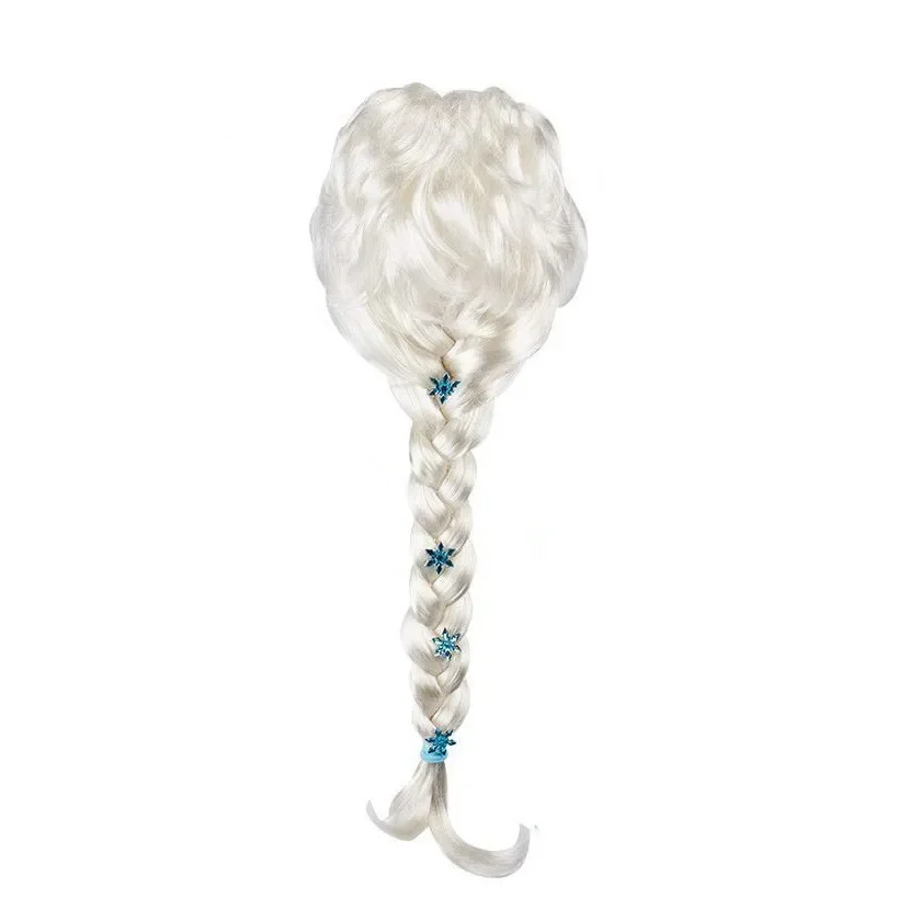 Long Platinum Blonde Synthetic Cosplay Wig - Snow Queen Style with Braid for Halloween & Dress-Up (Elsa Inspired) image 4