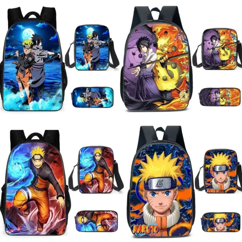 NARUTO Naruto Primary and Middle School Children's Backpack Schoolbag Boys and Girls Backpack Lightening Zipper Shoulders