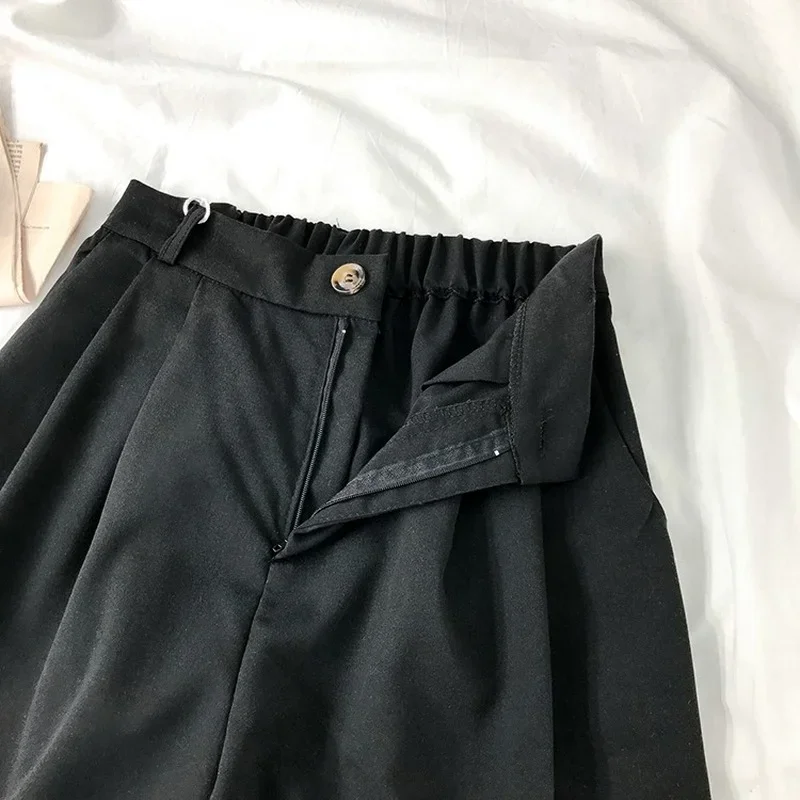 Szorty Damskie Ulzzang Biurowa Dama Prosty Design Popularne Jednolite Wysoki Stan 2025 Uniwersalne Temperament Ins Lato Proste Eleganckie