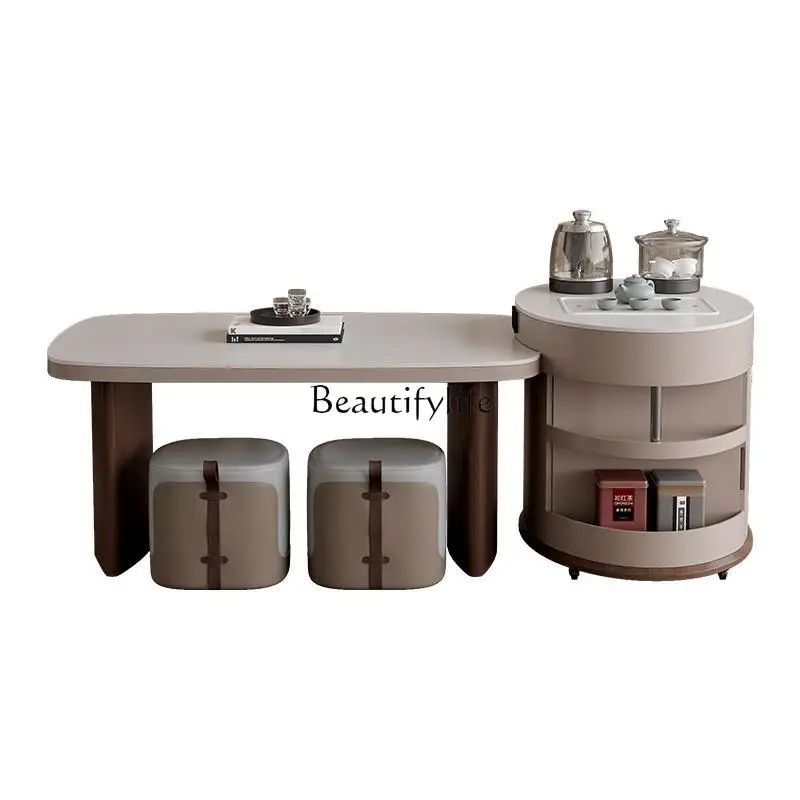 

Multifunctional rock slab tea table dual-purpose integrated intelligent water supply