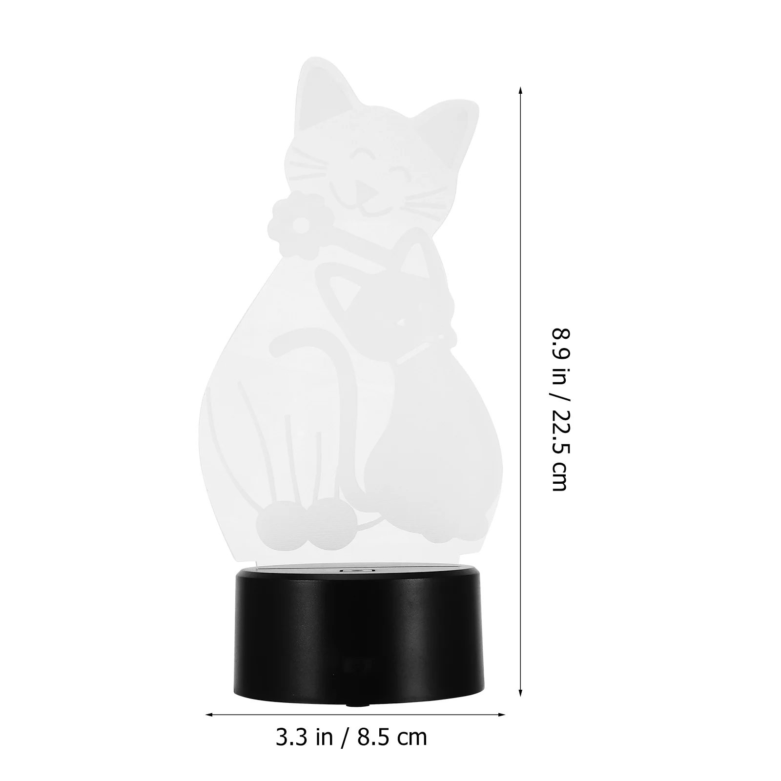 

3D Cat Light Touch Change Acrylic LED Lamp USB Powered 3D Cat Night Lamp Bedside Visual Effect Safe Eyes Gifts