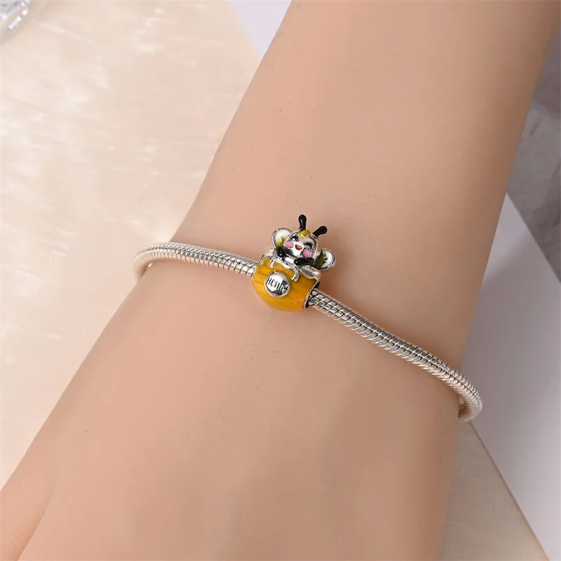 Herbstserie aus 925er-Sterlingsilber, braune Ahornblätter, Vogelscheuche, Eichhörnchen, Kürbis-Charms, Perlen, passend für Pandach-Armbänder, DIY-Schmuck – Detail 13