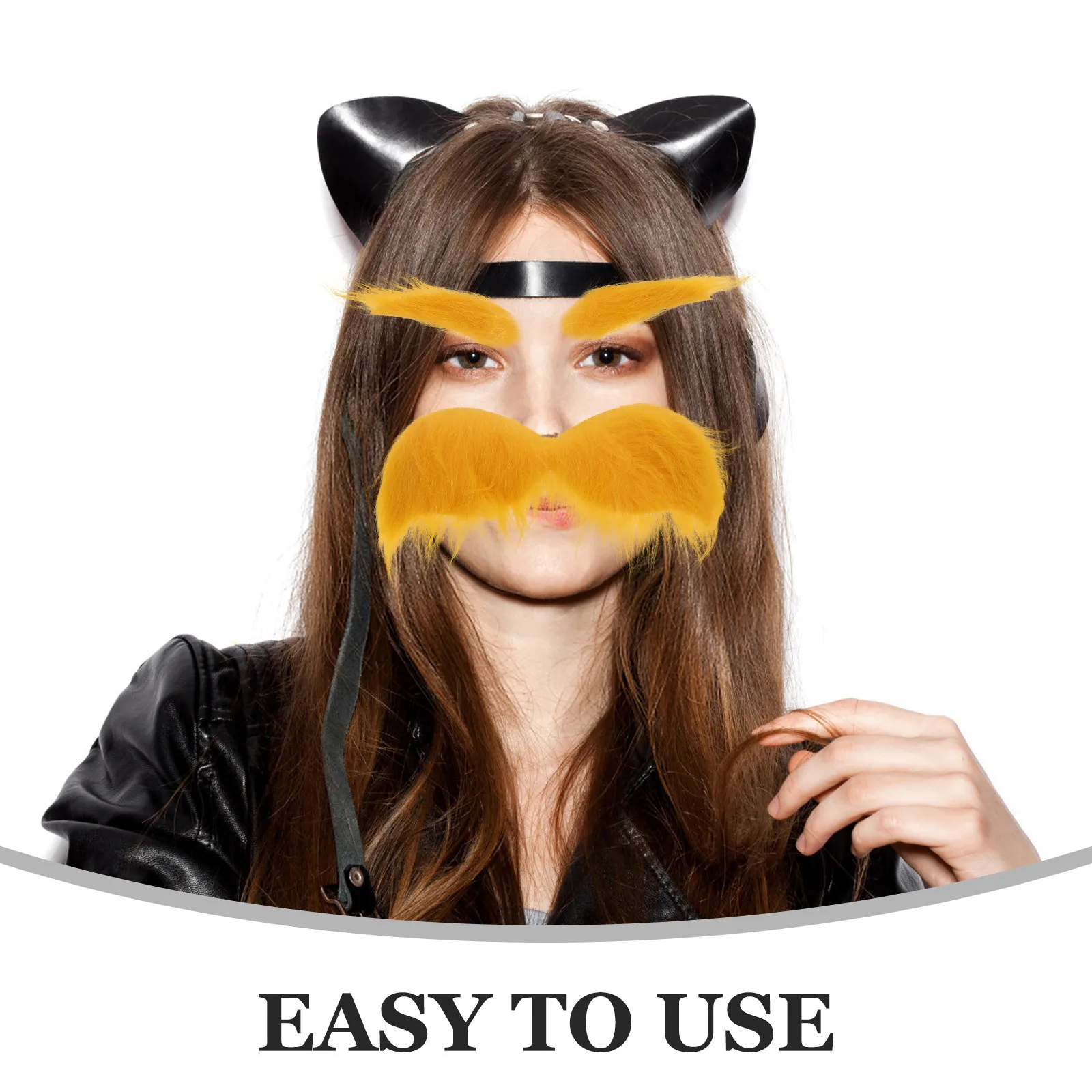 

1 комплект, набор для бровей с желтой искусственной бородой, легкие накладные усы для косплея, костюм, вечерние реквизит для фильмов, декоративные волосы на лице