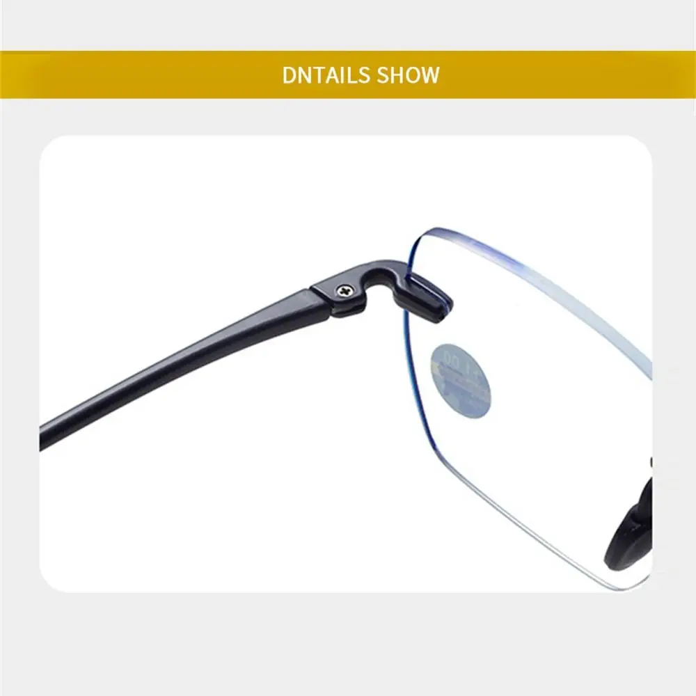 Anti Blue-ray Reading Glasses High-definition Diamond Cut Rimless Presbyopia Glasses Ultralight Eyeglasses Senior Citizens