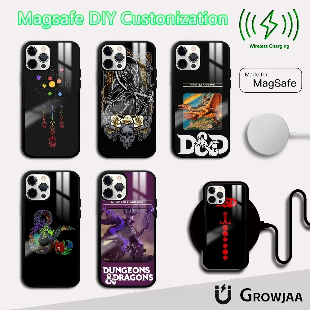 

Game D-Dungeons D-Dragons Phone Case For iPhone 16 15 14 13 12 11 Pro Max Plus Mini Magsafe Mirror Wireless Magnetic Cover