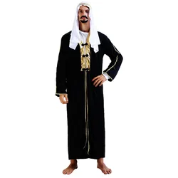 Umorden Costume da Sheik Arabo Arabo Abito Novità Costumi Sultão per Uomo Fantasia Carnevale Halloween Purim Party Cosplay