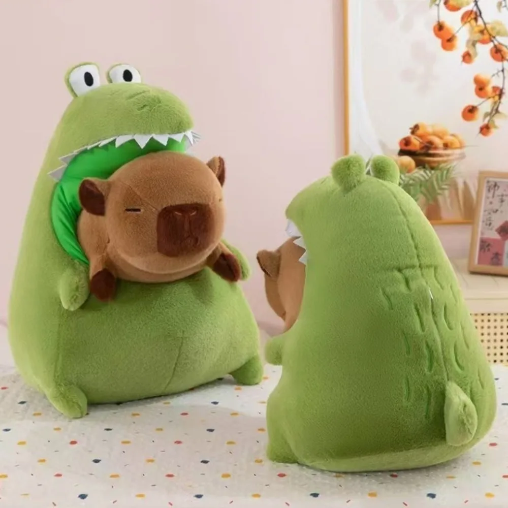Kawaii Capybara pluche pop zachte schattige knuffels groene krokodillen afneembaar kussen kussen verjaardagscadeau