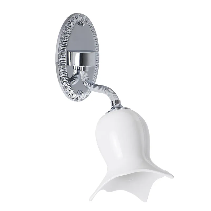 European medieval wall lamp custom orchid lamp single pure copper base ceramic lampshade retro bathroom lighting