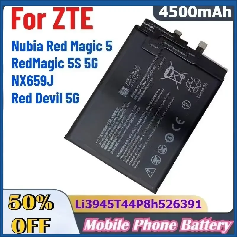 4500mAh Li3945T44P8H526391 High-Quality Batteries for ZTE Nubia Red Magic 5, 5S 5G,NX659J, for Red Devil 5G Mobile Phone