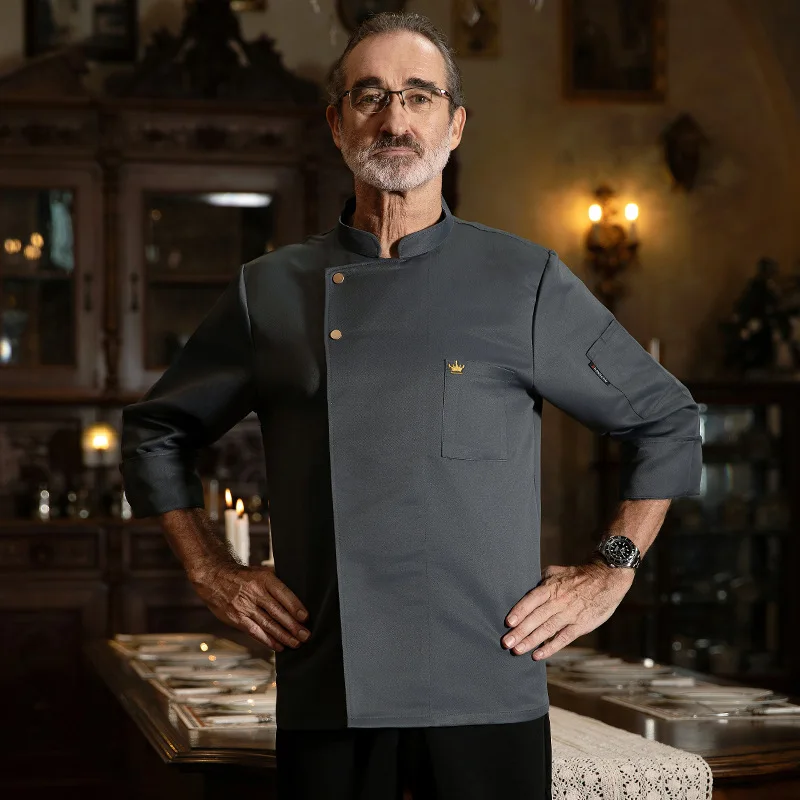 Chef Work Clothes Long Sleeve Autumn Winter Restaurant Kitchen Western Cuisine Kitchen Catering Canteen Baking Cake Bread Clothi