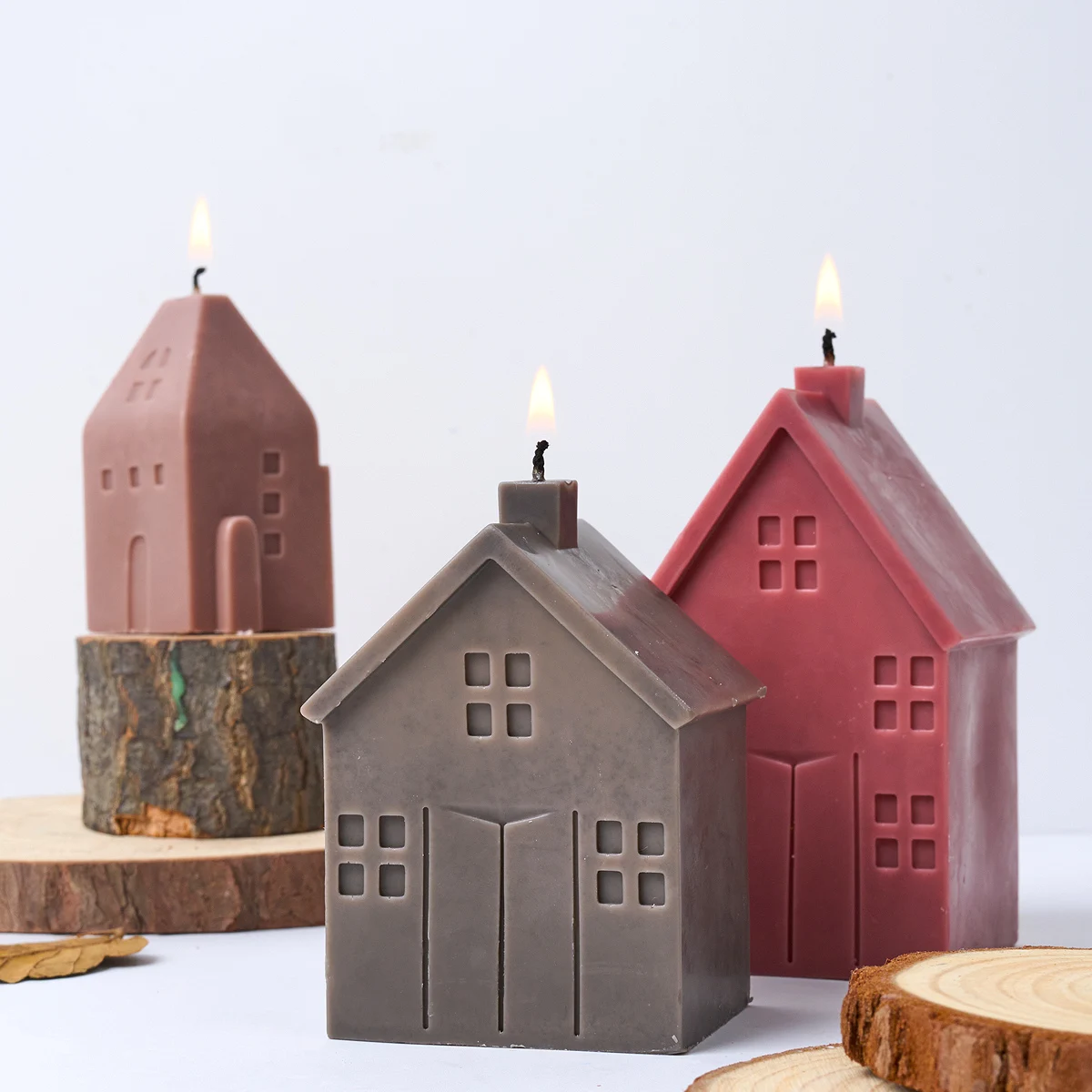 3D House Silicone Candle Mold DIY Handmade Villa House UV Epoxy Resin Mould Scented Plaster Making Tools Home Decor Craft Gifts