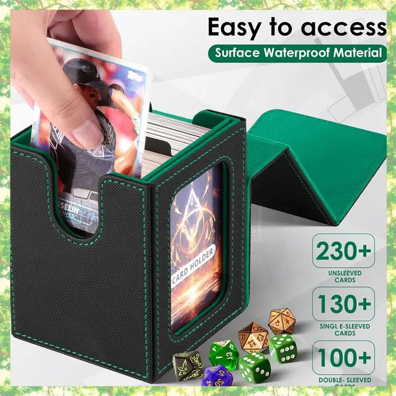 Eco-Friendly-Display Card Box,Card Box Suitable For 100 Double Sleeve Cards,Large Capacity Portable Storage Card Box
