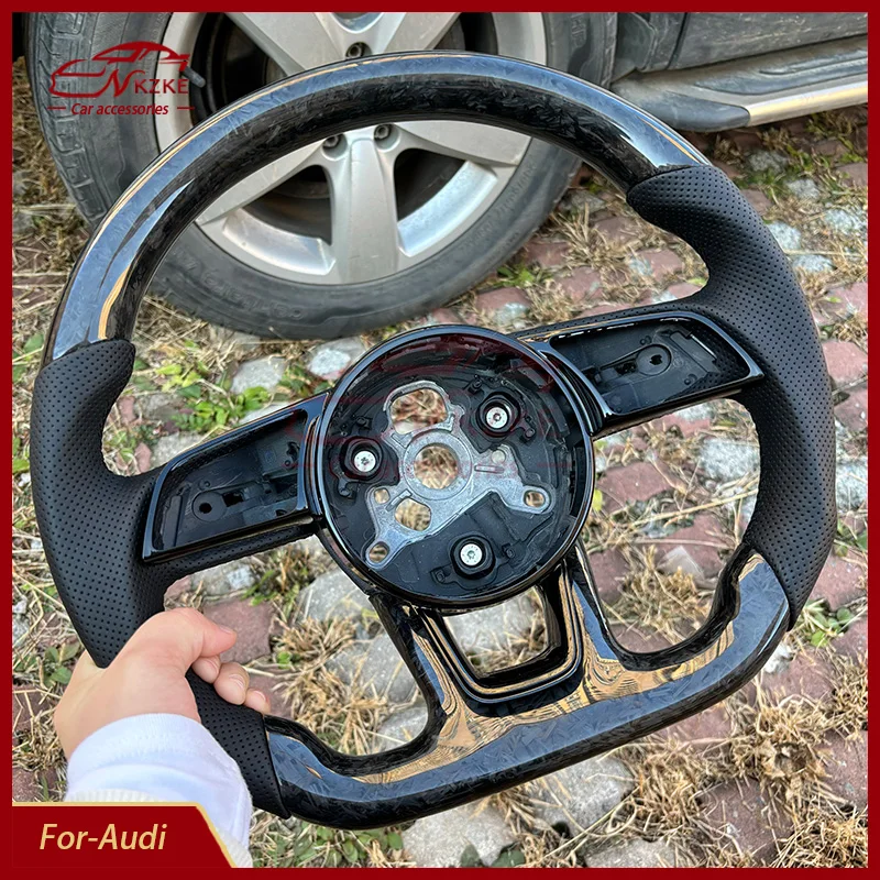 Carbon Fiber Steering Wheel, Suitable For Audi A3 8Y A4 B9 S3 S4 S5 A5 RS3 RS4, Can Be Equipped With Buttons And Shift Paddles