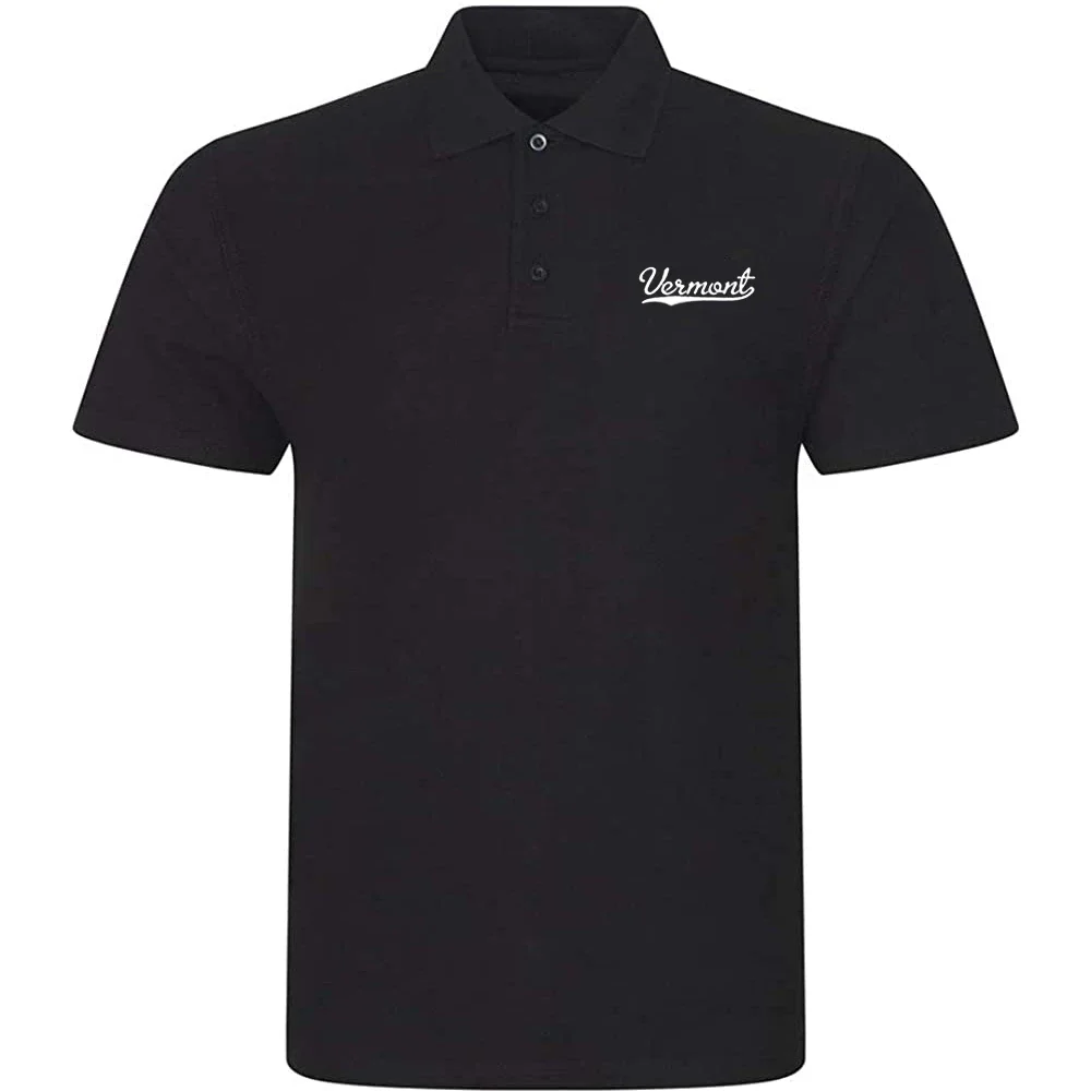 Lyprerazy Men's Casual Polo Shirt Vermont - VT Embroidered Short Sleeve Golf Polo-Shirt